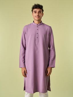 Diwas by Manyavar - Purple Spandex Plain Kurta