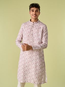 Diwas by Manyavar - Cream Cotton Blend Printed Kurta