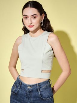Trend Arrest - Mint Green Cut Out Top