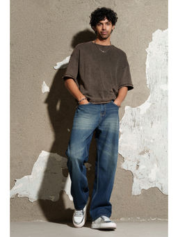 FREAKINS - Blue Soft Grunge Men Straight Jeans