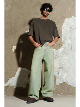 FREAKINS - Blue Lime Tinted Men Baggy Straight Jeans
