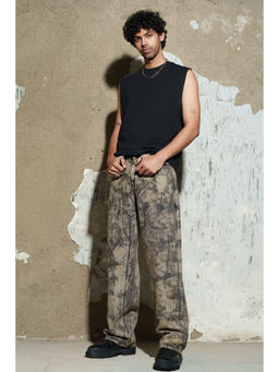 FREAKINS - Brown Neo Camoclipse Men Carpenter Straight Jeans