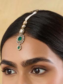 Indinoor - Green Sultana Kundan Maan Tikka