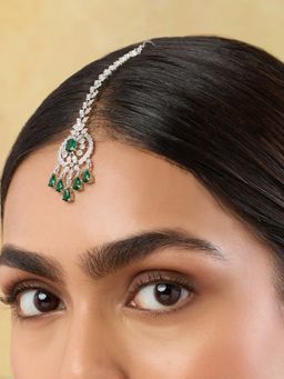 Indinoor - Green Dareeka Zircon Maan Tikka