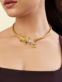 Indinoor - Green Croc Around Necklace