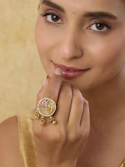 Indinoor - Multi-Colour Devira Stone Polki Ring