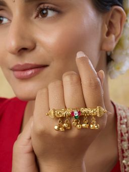 Indinoor - Multi-Colour Amrika Stone Polki Ring