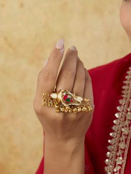 Indinoor - Multi-Colour Lishaya Stone Polki Ring