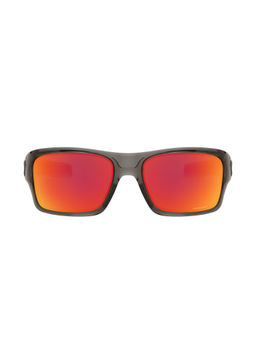 Oakley - Kids Boys Solid Mirror Red Lens, Grey Frame, Rectangle Sunglasses (0OJ9003)