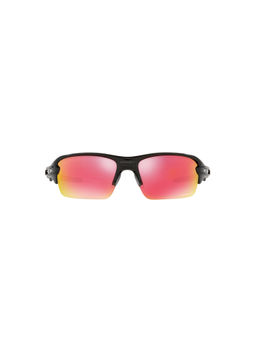 Oakley - Kids Boys Solid Mirror Red Lens, Black Frame, Rectangle Sunglasses (0OJ9005)