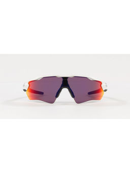 Oakley - Kids Boys Solid Mirror Red Lens, White Frame, Rectangle Sunglasses (0OJ9001)