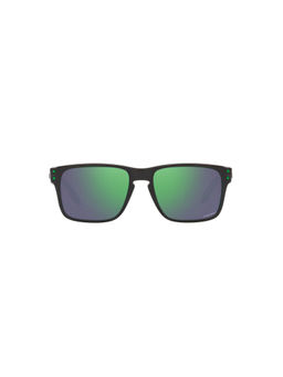 Oakley - Kids Boys Solid Mirror Green Lens, Black Frame, Square Sunglasses (0OJ9007)