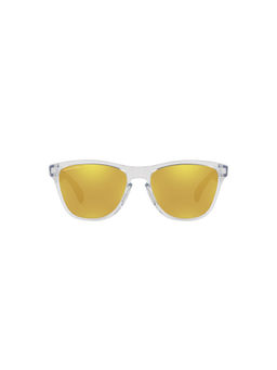 Oakley - Kids Boys Polarized Gold Lens, Clear Frame, Round Sunglasses (0OJ9006)