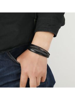 Salty Alpha - Men Nubuck Black Trendy Bracelet