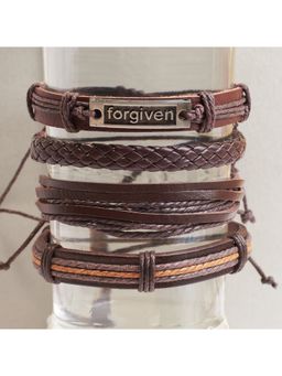 Salty Alpha - Men Forgiving Fate Brown Bracelets (Pack of 4)