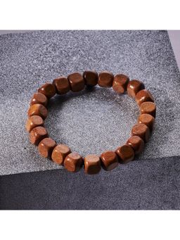Salty Alpha - Men Brown March Birth stone Beaded Bracelet