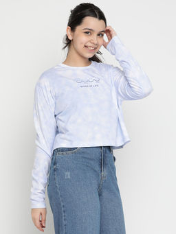 Lil Tomatoes - Girls Tie And Dye Cotton Crop Top - Blue