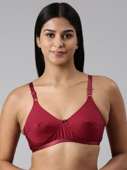BLOSSOM - Double Panelled Woven Bra - Maroon