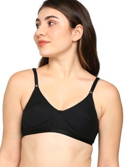 BLOSSOM - Double Panelled Woven Bra - Black