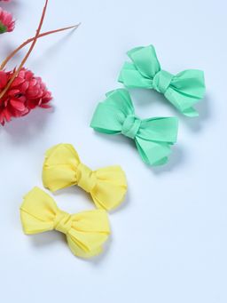 FUNKRAFTS - Girls Bow Hair Clips Pack Of 4 - Multicolor (3-12 Years)