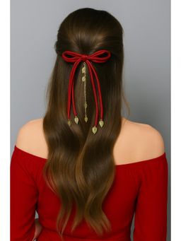 FUNKRAFTS - Girls Ethnic Bow Hairclip - Maroon (16 Years And Above)