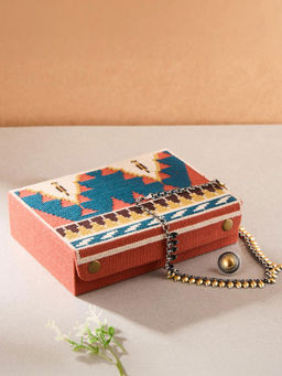 Fabindia - Red Fabric Aakriti Jewellery Box (S)