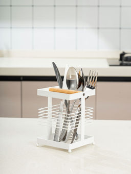 ARHAT ORGANIZERS - White Cutlery Stand