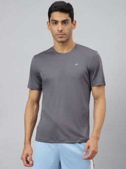 Alcis - Men Graphite Grey Anti Static Soft Touch Slim Fit Sports For All Round Neck T-Shirt
