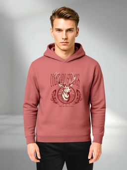 BULLMER - Red Trendy Cotton Blend Hoodie