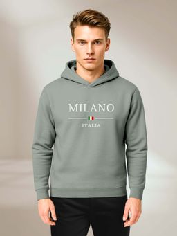 BULLMER - Grey Trendy Cotton Blend Hoodie