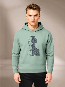BULLMER - Sea Green Trendy Cotton Blend Hoodie