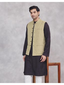 Fabindia - Yellow Cotton Nehru Jacket
