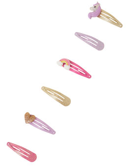 Accessorize London - Unicorn Hair Clips (Pack of 6)