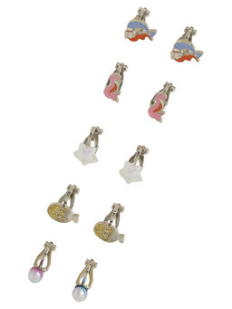 Accessorize London - Mermaid Clip-On Earrings (Pack of 5)