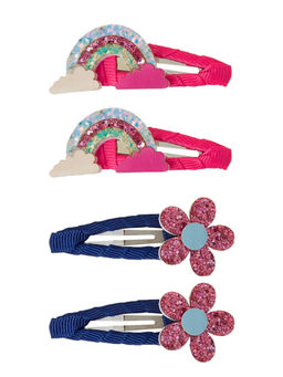 Accessorize London - Girl Rainbow Clic Clacs (Pack of 4)
