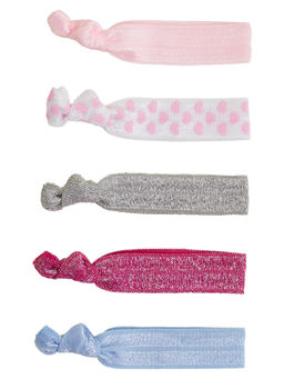 Accessorize London - Girl Ribbon Hair Ties (Pack of 5)