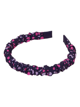 Accessorize London - Navy Blue Girls Spotty Hairband