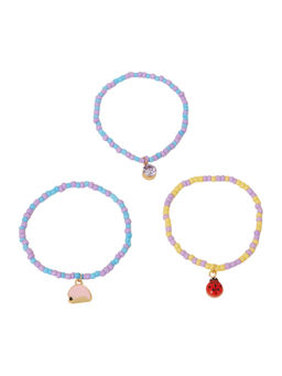 Accessorize London - Girls Woodland Charm Bead Bracelets (Pack of 3)