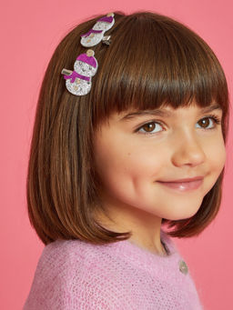Accessorize London - Girls Snowman Hair Clips (Pack of 2)
