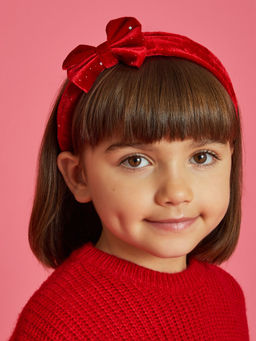 Accessorize London - Girls Velvet Bow Hairband