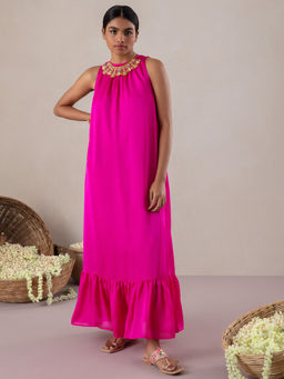 Gajra Gang - Pataka Hot Pink Maxi Dress