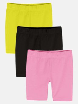 KiddoPanti - Girls Cycling Shorts (Pack of 3)