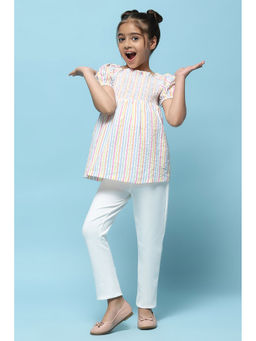 Biba - White Solid Regular Fit Jeggings