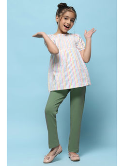 Biba - Green Solid Regular Fit Jeggings