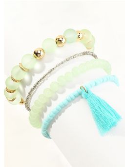 Yellow Chimes - Women Set of 4 Elasticated Beaded Bracelet