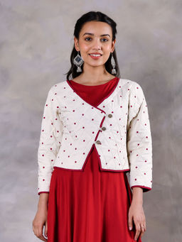 Rustorange - Mimosa Off White Quilted Jacket