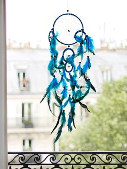 At Home by Nilkamal - Dreamcatcher Willow Wind Chime - Blue