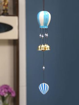 At Home by Nilkamal - Parachute Metal Wind Chime - Blue