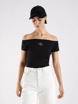 Calvin Klein - Slim Fit Cotton Off Shoulder Top