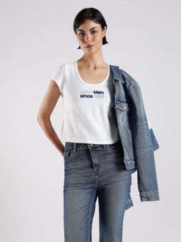 Calvin Klein - White Logo Slim Fit Cotton T-Shirt